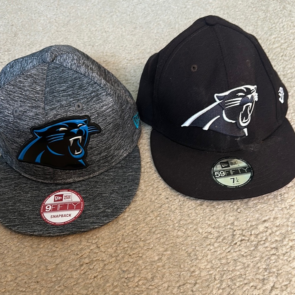 New Era Carolina Panthers Gray and Black Caps